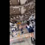 可愛い顔したパイパンJKがノーパン乗車で理性崩壊…