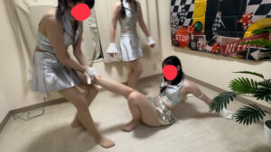 キャンギャル3人の電気アンマの掛け合い！